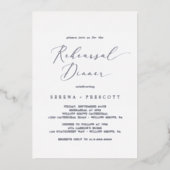 Delicate Zilver Folie Calligrafie Oefen Diner Folie Uitnodiging (Voorkant)