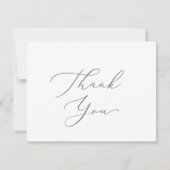 Delicate zilver-kalligrafie Hartelijk dank Bedankkaart (Voorkant)
