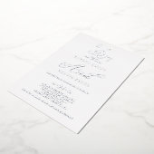 Delicate Zilverfolie | Formele Monogram Bruiloft Folie Uitnodiging (Gedraaid)