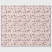 Delicate Zoete Kleine Critter Vrouwelijke Blush Ro Cadeaupapier (Vlak)