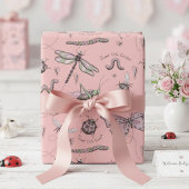 Delicate Zoete Kleine Critter Vrouwelijke Blush Ro Cadeaupapier