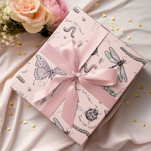 Delicate Zoete Kleine Critter Vrouwelijke Blush Ro Cadeaupapier