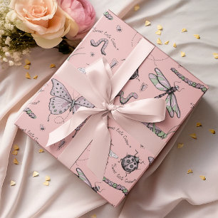 Delicate Zoete Kleine Critter Vrouwelijke Blush Ro Cadeaupapier