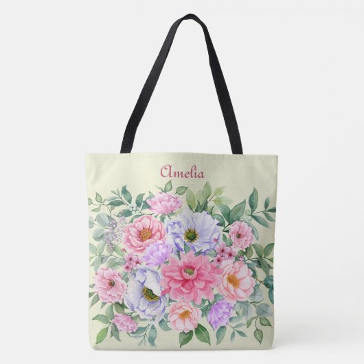 Delicate Zomer Tuin Feest Bloemen Tote Bag (Voorkant)