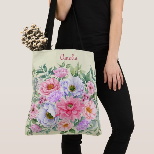 Delicate Zomer Tuin Feest Bloemen Tote Bag (Dichtbij)