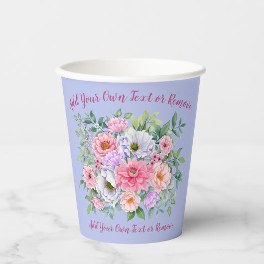 Delicate zomer tuin partij bloemen papieren bekers (Voorkant)