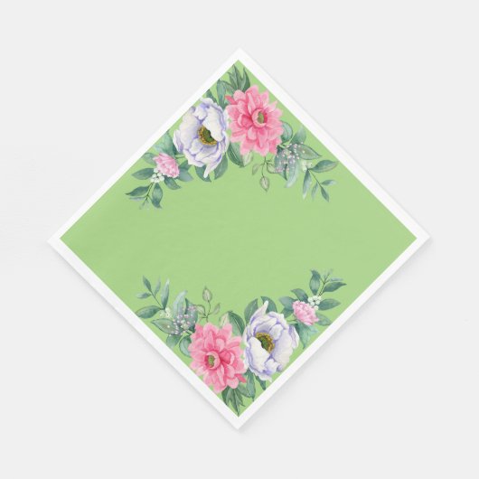 Delicate zomer tuin partij bloemen servet (Hoek)