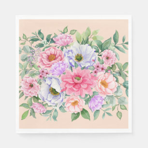Delicate zomer tuin partij bloemen servet