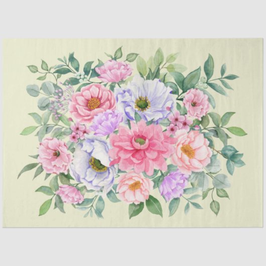 Delicate Zomer Tuin Party Bloemen Decoupage Tissuepapier (Voorkant)