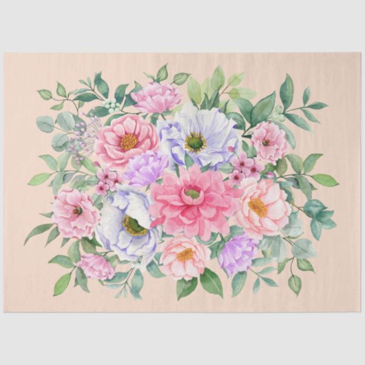 Delicate Zomer Tuin Party Bloemen Decoupage Tissuepapier (Voorkant)