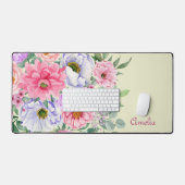 Delicate Zomertuin Bloemen & Naam Bureaumat (Keyboard & Muis)