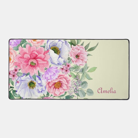 Delicate Zomertuin Bloemen & Naam Bureaumat (Voorkant)