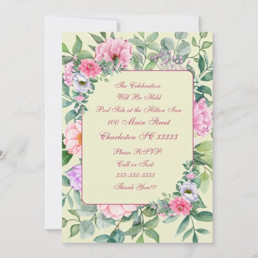 Delicate Zomertuinfeest Bloemen Verjaardag Kaart (Achterkant)