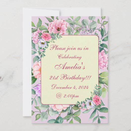 Delicate Zomertuinfeest Bloemen Verjaardag Kaart (Voorkant)