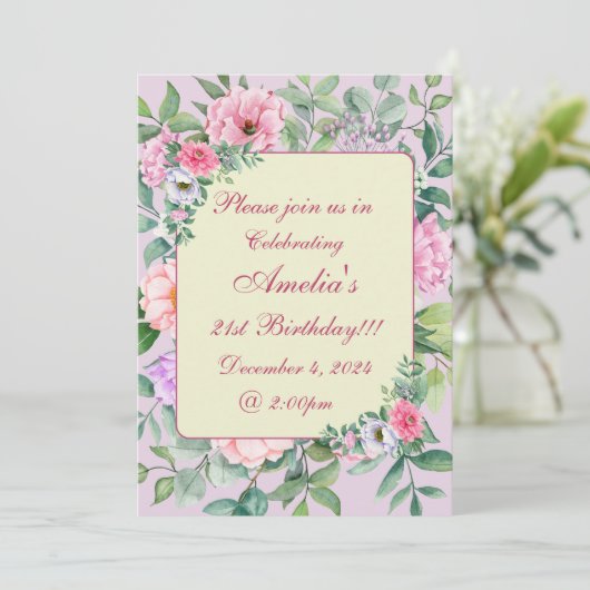 Delicate Zomertuinfeest Bloemen Verjaardag Kaart (Staand voorkant)