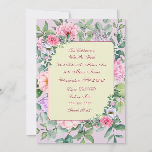 Delicate Zomertuinfeest Bloemen Verjaardag Kaart (Achterkant)