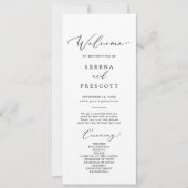 Delicate zwart afdrukbare bruiloft programma (Voorkant)