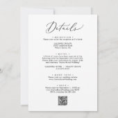 Delicate zwart alles in één QR diner bruiloft Kaart (Achterkant)