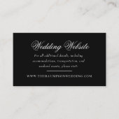 Delicate Zwart en Goud Script Bruiloft Website Informatiekaartje (Voorkant)