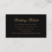 Delicate Zwart en Goud Script Bruiloft Website Informatiekaartje (Voorkant)