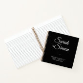 Delicate zwart modern bruiloft gast Notitieboek (Binnen)