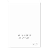 Delicate zwart wit hoofd tafel menu plaats kaarten (Voorkant)