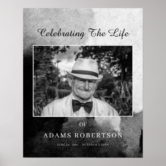 Delicate zwart-wit rouwfoto welkom poster (Voorkant)