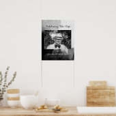 Delicate zwart-wit rouwfoto-welkomstbord poster (Keuken)