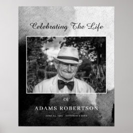 Delicate zwart-wit rouwfoto-welkomstbord poster