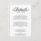 Delicate zwart-wit script Eenvoudige bruiloft Informatiekaartje (Voorkant)