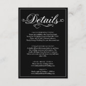 Delicate zwart-wit script Eenvoudige bruiloft Informatiekaartje (Voorkant)