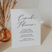 Delicate zwarte kalligrafie bruiloft cupcake smake reclamebord met voetstuk