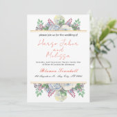 Delicate zwarte kalligrafie in één bruiloft VI Kaart (Staand voorkant)