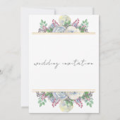 Delicate zwarte kalligrafie in één bruiloft VI Kaart (Achterkant)