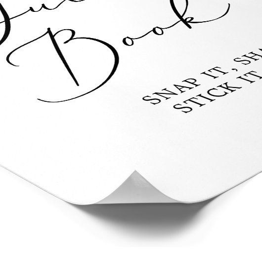 Delicate zwarte kalligrafie Poster van het gastboe (Hoek)