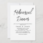 Delicate zwarte kalligrafie repetitie diner uitnod kaart (Voorkant)