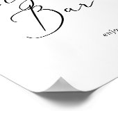 Delicate zwarte kalligrafie Sigar Bar-teken Poster (Hoek)