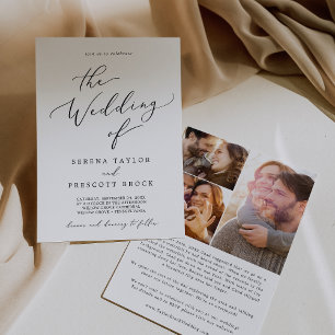 Delicate zwarte kalligrafie voorstel verhaal bruil kaart