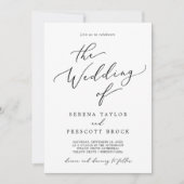 Delicate zwarte kalligrafie voorstel verhaal bruil kaart (Voorkant)