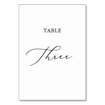 Delicate zwarte kalligrafietabel drie