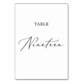 Delicate zwarte kalligrafietabel negeteen kaart (Achterkant)