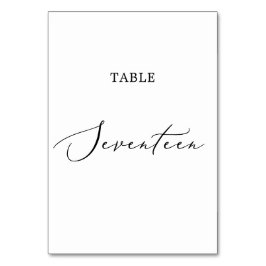 Delicate zwarte kalligrafietabel zeventien kaart