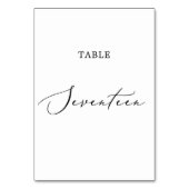 Delicate zwarte kalligrafietabel zeventien kaart (Achterkant)