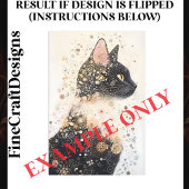 Delicate zwarte kat en bloemen motieven AR6 Decoup Tissuepapier