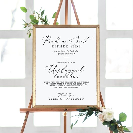 Delicate Zwarte Pick a Seat Uitgeschakeld Ceremoni Poster