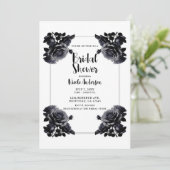 Delicate Zwarte Rozen Shabby Shower Kaart (Staand voorkant)