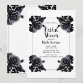 Delicate Zwarte Rozen Shabby Shower Kaart (Voorkant / Achterkant)