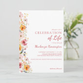 DelicateAquarel Wildbloemen Viering van het leven Kaart (Staand voorkant)