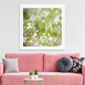 Delicatee wilde bloemen, wit & lavendel door Sidha Canvas Afdruk (Insitu (Woonkamer))