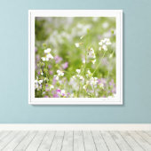 Delicatee wilde bloemen, wit & lavendel door Sidha Canvas Afdruk (Insitu (Houten vloer))